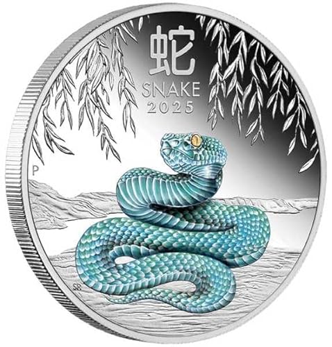 Generisch 1 Oz Unze Silbermünze Australien - Lunar 3 - Schlange - 1 Oz Silber Proof farbig +Box +COA* von Generisch