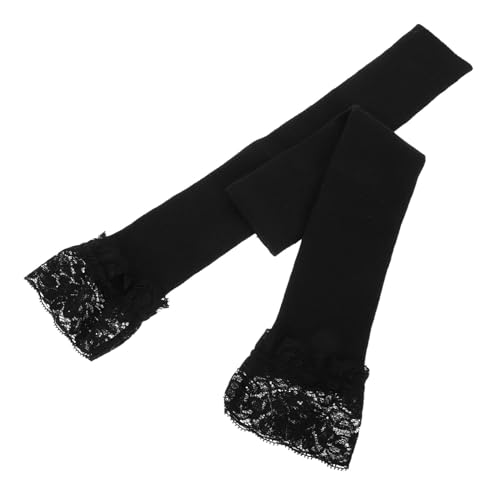 Generisch 1 Paar Armbezüge aus Spitze Zopfzubehör Stulpenhandschuhe Schutzhandschuhe Abschlussball Kostüm Armlehnen schwarze armstulpen Spitzen-Armstulpen Modehandschuhe Polyester Black von Generisch