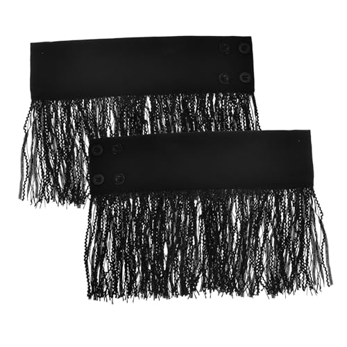 Generisch 1 Paar Fake-Ärmel aus Spitze Glitzergürtel Armbänder Damen Gürtel Zubehör Gürtel Brieftaschen falsche Ärmel modisches Accessoire Rüschenhandschuhe Clown-Handschuhe Polyester Black von Generisch