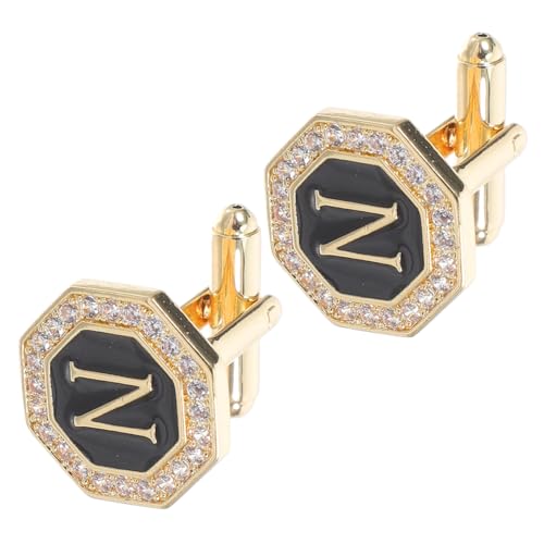 Generisch 1 Paar Herrenmanschettenknöpfe mit Rhinestone Kreative Englische Buchstaben Designs für Hochzeiten Geschäftstreffen und Stilvolle Anzugaccessoires für von Generisch