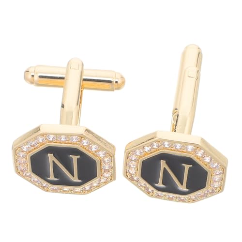 Generisch 1 Paar Kreative Rhinestone Manschettenknöpfe für Herren Buchstaben Designs für Business und Freizeit Stilvolle Hemd Accessoires für Hochzeiten und Gesellschaftliche Anlässe von Generisch