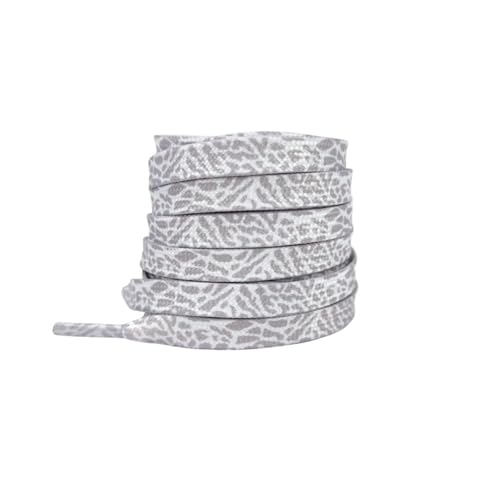 Generisch 1 Paar Schnürsenkel mit geplatzter Rissstruktur und Leopardenmuster for Schuhe – flache Schnürsenkel aus Polyester in 120/140/160 cm for Damen und Herren(White gray,120cm) von Generisch