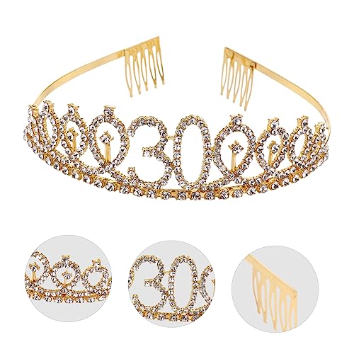 Gold 30. Geburtstag Krone Schärpe Geburtstag Party Favors Etikette Gürtel Schillernde von Generisch
