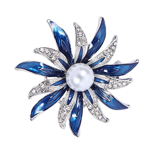 Generisch 1 Stück Emaille Blumenbrosche für ästhetisch Hochzeit Stifte Brosche Schmuck Mode Kleidung Schmuck Accessoire Mädchen Frauen Stoffkorsage Brustnadel Dekoration Legierung Silber von Generisch