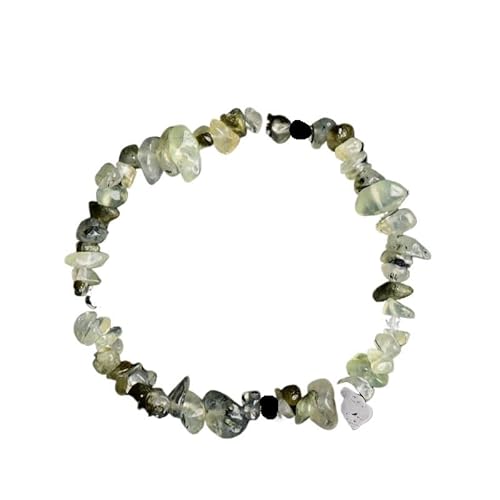 Generisch 1 Stück Retro-Armband aus gelbem Kristall und Tigerauge-Stein for Damen und Herren, einzigartiges Kettendesign aus gebrochenem Stein(Green Grape) von Generisch