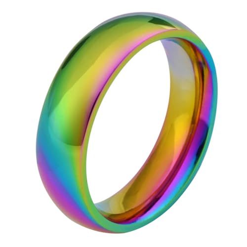 1 stücke Regenbogen Farbe Edelstahl Ringe Jungen Modeschmuck von Generisch