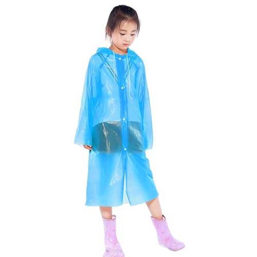 10 Stück Einweg Regenponcho Kinder Wasserdicht Hooded Regencape Kinder Regenmantel Studenten RegenschutzKinder Regenüberzug Unisex für Reise Camping zur Schule gehen von Generisch