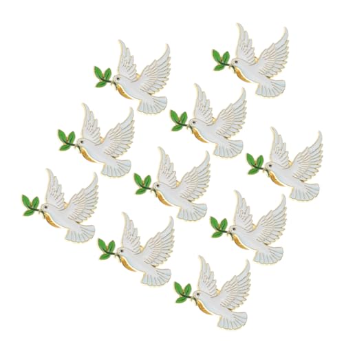 Generisch 10 Stück Friedenstaube Broschen mit Olivenzweig Symbolische Anstecknadeln aus Legierung für Damen Dekorative Vogel Pins für Kleidung Schals Hüte und Festliche Anlässe von Generisch