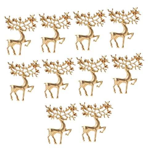 Generisch 10 Stück Teiliges Vintage Hirschbroschen aus Legierung Mattgoldene Anstecknadeln mit Elchmotiv Modische Kragenverzierung für Kleidung Taschen Schals Eleganter Schmuck für von Generisch
