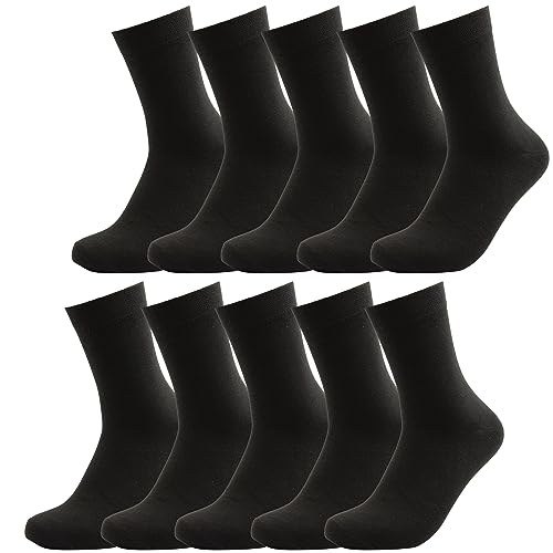 Generisch 12 Paar Socken 39-42 Baumwolle Atmungsaktiv mit Komfortbund Schwarz Herren & Damen von Generisch