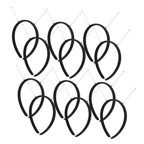 Generisch 12 Stück Teiliges Spring Headband Damen DIY Haarreif mit elastischer Basis Schwarz für Kostüm Party Bühne Halloween Vielseitiges Modisches Haarschmuck-accessoire von Generisch