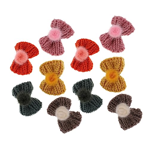 Generisch 12St gestrickte Schleife Schmuck Brosche Armbänder Armband mit Geburtsstein Muschel-Anhänger haar spangen haarclips headbands Bowknot selber stricken Tasche Bogenverzierung Garn von Generisch