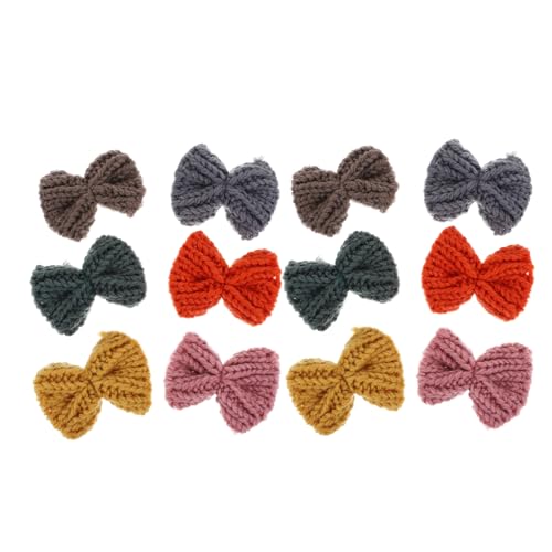 Generisch 12St gestrickte Schleife tragegurt headband acessories stirnband strickschlaufe Korsage Stift Broschen Bausatz Bogen Bögen schuhtasche DIY material haarband DIY schleifen Garn von Generisch