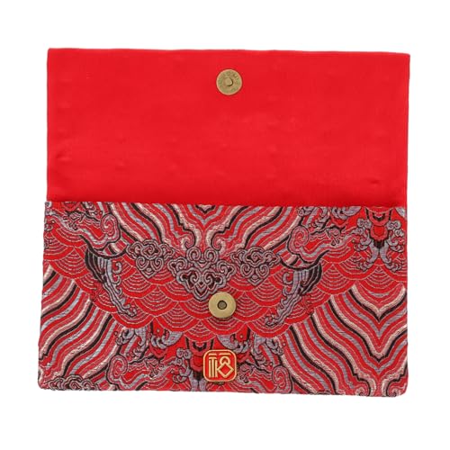 Generisch 1stk Roter Umschlag Glücksgeldpaket Rotes Portemonnaie Xi Geldbörsen Glückliches Geldpaket Rote Glücksgeldtaschen Münze Seidenrote Pakete Kasse Traditionelle Rote Tasche Stoff von Generisch