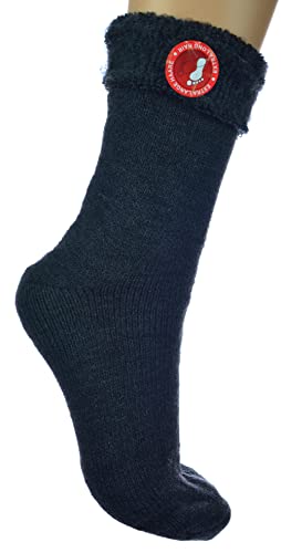 Generisch 2 Paar Thermosocken Unisex Damen Herren Kinder Wintersocken Winterstrümpfe (35-38, Dunkelgrau) von Generisch