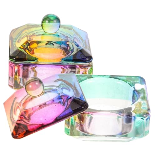 Generisch 2 Stk Nagelknipser Pediküre Aufkleber Halter Schermaschinen Bausatz nail decoration maniküre zubehör Dekorative Nagelschale Maniküre-Nagelbecher Nagelschale aus Glas mit Deckel von Generisch