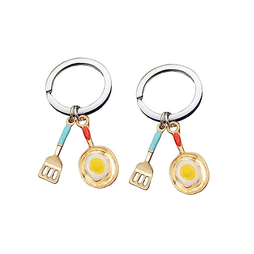 Schlüsselanhänger-Set Mit Kochgeschirr 2-teiliger Schlüssel Im Bratpfannen-Design Aus Schlüsselanhänger Aus Metall Mit Pfannenwenderhalter Kreative Schlüsselanhänger-Ornamente von Generisch