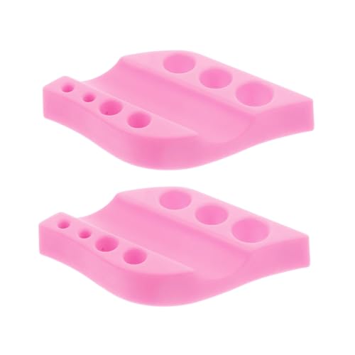 Generisch 2 Stück Farbbecherhalter Stifthalter Werkzeugbecher Augenbrauenstiftständer Tintenbecherhalter Tragbarer Tattoo Stiftständer Pigmenttintenkappen Tintenständer Topf Rosa von Generisch