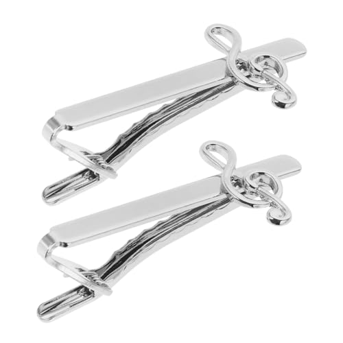 Generisch 2 Stück Kupferne Herren Krawattenklammer mit Musiknoten design Eleganter Langlebiger für Businesshemden und Formelle Anlässe Stilvolles Accessoire für Herren von Generisch