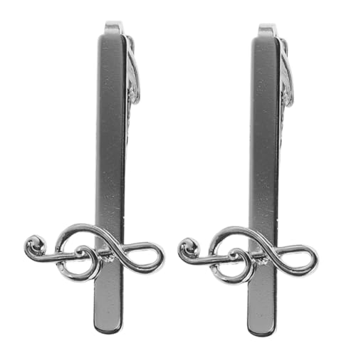 Generisch 2 Stück Musiknoten Krawattenklammern Retro Krawattenclips für Herren Stilvolle Accessoires für Anzug Businesshemd für Väter Ehemänner von Generisch