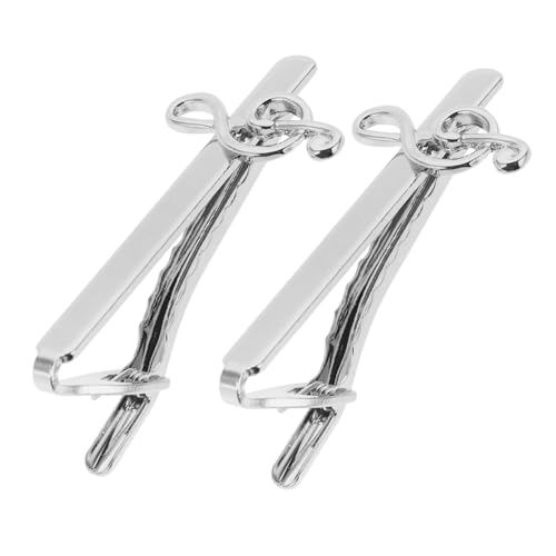Generisch 2 Stück Musiknoten Krawattenklammern für Herren Krawattenclips für Anzug Stilvolles Accessoire für Musikliebhaber Professionelle Outfits von Generisch