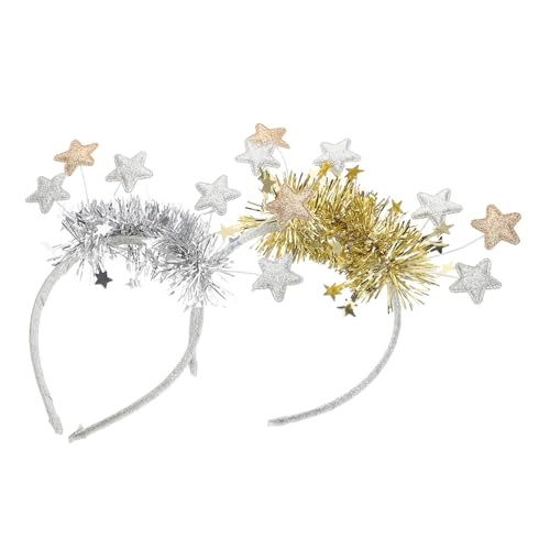 Generisch 2 Stück Pailletten-stern-stirnband, Glitzernde Stern-haarbänder, Weihnachts-haarschmuck Für Urlaubspartys, Silvester Und Festliche Feiern von Generisch
