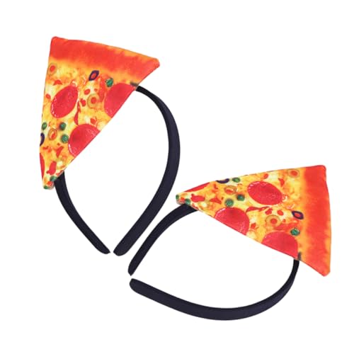 Generisch 2 Stück Pizza Stirnband Mit Italienischem Kochkostüm Pizza Zubehör Fast Food Party Dekorationen Partyhüte Lustiger Halloween Hut Plüschhut Alberner Hut Halloween von Generisch