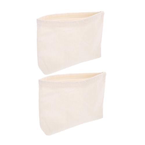 Generisch 2 Stück Reise-Kosmetiktasche Make -up -Speicher Schminktasche für Damen Reise-Make-up-Tasche Make-up-Reisetasche Handtasche Make -up -Aufbewahrungstasche Schmuckbeutel Stoff Weiß von Generisch
