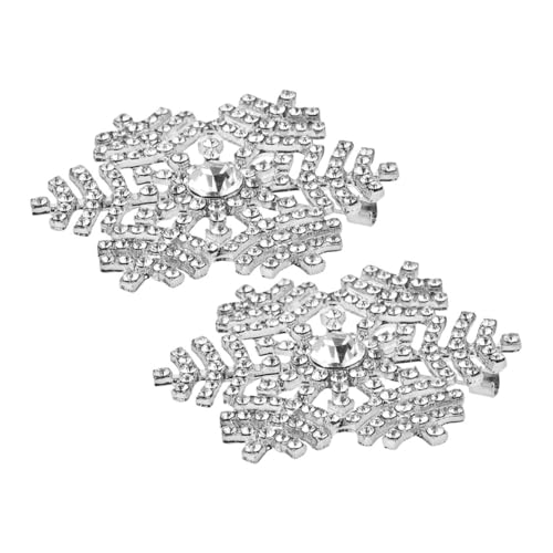 Generisch 2 Stück Schneeflocken Broschen Strass Anstecknadeln Damen Schmuck aus Langlebiger Legierung für Pullover Schals Hüte Modische Funkelnde Accessoires von Generisch