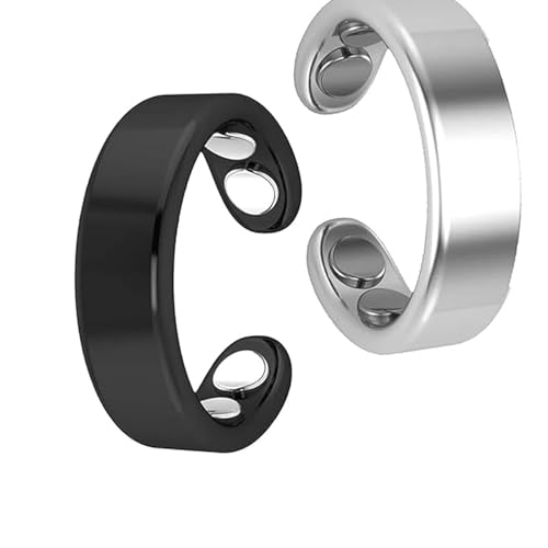 Generisch 2 Stück Sömni Ring Damen Wechseljahre, Sömni Ring (Silber+Schwarz) von Generisch