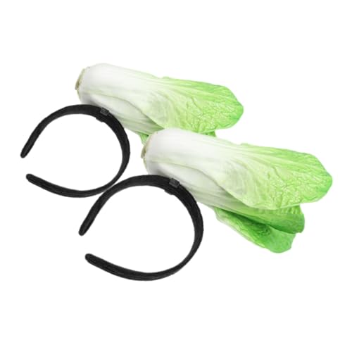 2 Stück Stirnband Haarband Chinakohl Kopfschmuck Cartoon Haarband Spa Haarband Lustiger Neuheit Kopfschmuck Cosplay Kopfschmuck Gesichtswasch Haarband Hellgrünes von Generisch