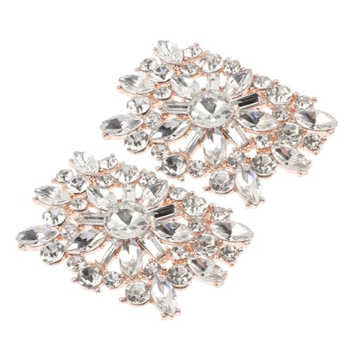Generisch 2 Stück Teiliges Goldene Glas strass Schuhclips für Damen Abnehmbare Dekorative Schuhschmuck für Flache Schuhe Pumps und Sandalen Vielseitig für Hochzeit Party und Festliche von Generisch