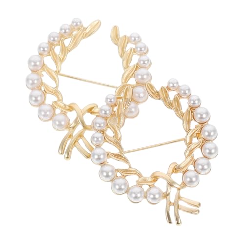 Generisch 2 Stück Vintage Perlenbrosche Legierung Anstecknadeln für Damenkleidung Retro Corsage Schmuck Eleganter Brustschmuck für Pullover Blusen Kleider und Taschen von Generisch