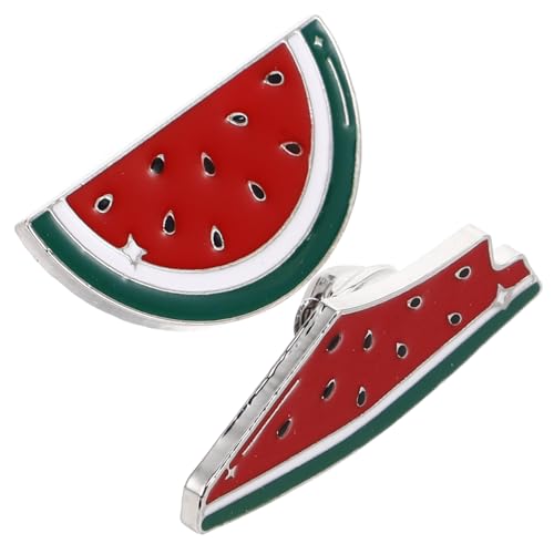 Generisch 2 Stück Wassermelonen Broschen Clip Süßer Retro Schal und Pulloverclip Stabile Anstecknadel zum Fixieren und Dekorieren von Kleidung und Schals Modisches Accessoire für Alltag und von Generisch