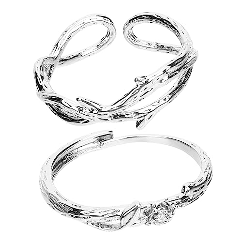 Generisch 2 Stücke Rose Paar Ring Ringe Paare Schmuck Paare Schmuck Silber Legierung von Generisch