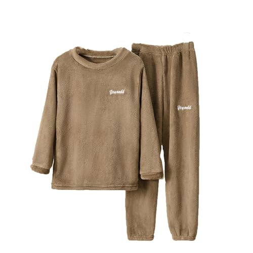 Generisch 2024 Flauschige Schlafanzug Kinder Jungen Mädchen Schlafanzüge Warme Fleece Pyjama Set Kleinkind Winter Langarm Nachtwäsche Weihnachts Flanell Pyjama Lange Pullover Pyjamahose Hausanzug von Generisch