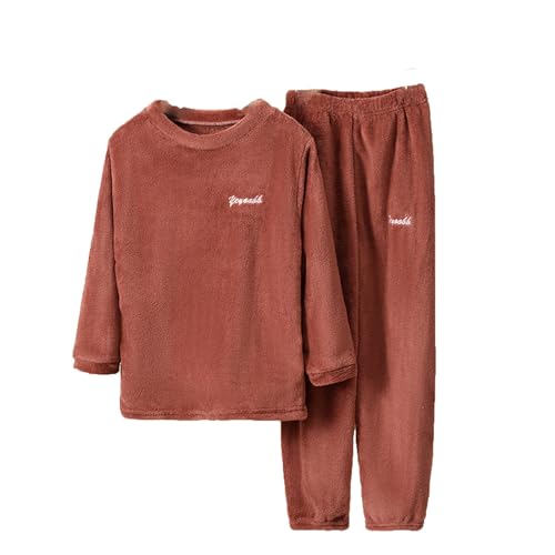 Generisch 2024 Flauschige Schlafanzug Kinder Jungen Mädchen Schlafanzüge Warme Fleece Pyjama Set Kleinkind Winter Langarm Nachtwäsche Weihnachts Flanell Pyjama Lange Pullover Pyjamahose Hausanzug von Generisch