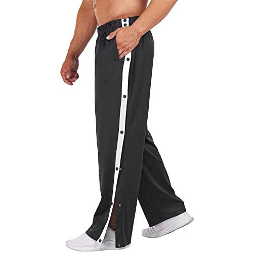 Generisch 2024 Jogginghose Herren Reha Hose mit seitlicher Knopfleiste zum öffnen Button Up Trainingshose Postoperative Sporthose von Generisch