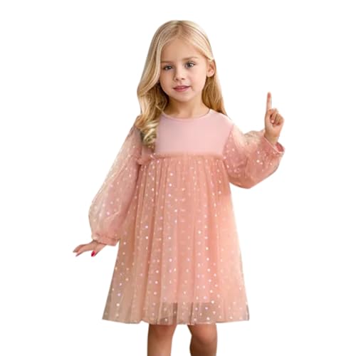 Generisch 2024 Kinderkleid Festliches Prinzessinnenkleid Kinder Kleinkind Mädchen Frühling Kleidung Langarm Tutu Kleid Prinzessin Kleid Mädchen Regenbogen Gaze (8-9 Years) von Generisch
