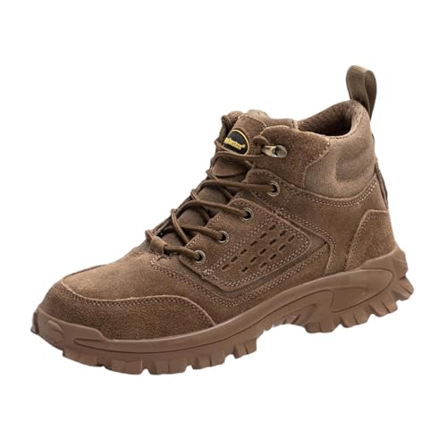 Generisch 2025 Arbeitsschuhe für Herren, Nicht zerdrückend Nicht durchbohrend, Winter-Samtschuhe, leichte Schweiß-Arbeitsschuhe mit weicher Sohle Orthopädische Schuhe Herren Mit (Coffee, 38) von Generisch