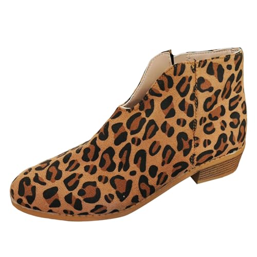 Generisch 2025 Damen/Winter einfarbige Stiefeletten mit klobigem Absatz spitzer Spitze Damen Schuhe Gelb 39 (Coffee, 40) von Generisch