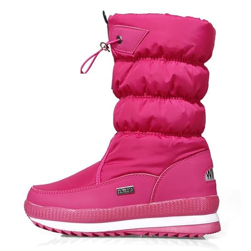 Generisch 2025 Damen Winterstiefel mit Dicker Sohle Fleece-Schutz, einfarbig, zum Hineinschlüpfen (42) von Generisch