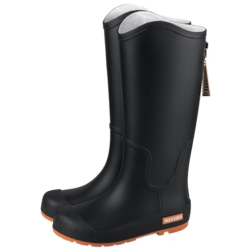 Generisch 2025 Neue Damen-Regenschuhe, Lange, hohe Stiefel für den Alltag und Regentage (Black, 40) von Generisch