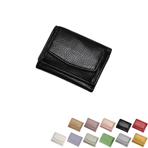 Generisch 2025 Neue Mini-Geldbörse für Damen, RFID-blockierendes Kartenetui mit Münzfach (Black,One Size) von Generisch
