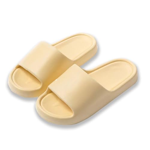 Generisch 2025 Paare Frauen Männer Solide Dusche Zimmer Hause rutschfeste Atmungsaktive Massage Weiche Sohle Schnell Trocknend Slipper Bequeme Flache Schuhe (Yellow, 39) von Generisch