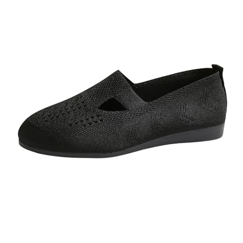 Generisch 2025 Pretty Ballerinas Damen Balerina Schuhe Mittelalter Flache Sommerschuhe Mädchen Bequeme Samtschuhe Weite H Trachtenschuhe Elegante Gymnastikschuhe (Black, 37) von Generisch