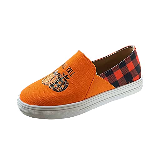 Generisch 2025 Slipper Damen Schuhe Sommerschuhe Sommer Freizeitschuhe Atmungsaktive Slip-on Outdoor Freizeit Schuhe Damen Rot 41 (Orange 42) von Generisch