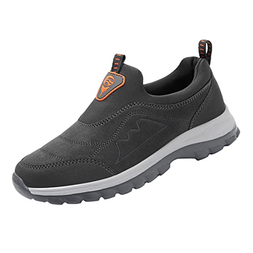 Generisch 2025 Sommer Schuhe Herren Slipper Sommerschuhe Paar Herren Winter warme ältere rutschfeste Slip On Wanderschuhe Mode leichte Freizeitschuhe Schuhe Business 47 (C 42) von Generisch