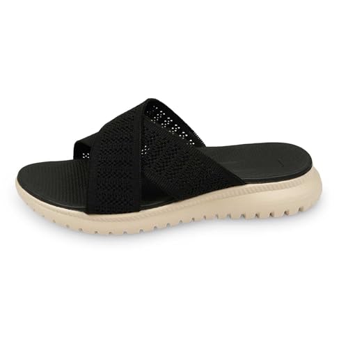 Generisch 2025 Strandschuhe Damen Hausschuhe Seaside Flat One Slipper Sandalen (Black, 42) von Generisch
