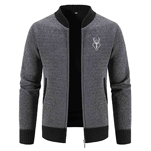 Generisch 2025 Trachtenjacke Herren - Strickjacken Langarm Sportlich Trachtenjanker Leicht Modern Cardigan Trachten Freizeitjacke M-4XL von Generisch